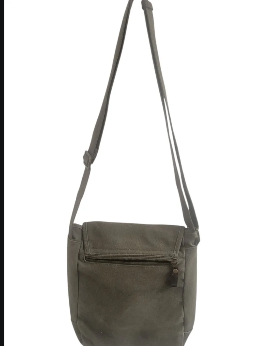 ☆Vtg Style Unisex TOPWOLFS Canvas Messenger Cotton Crossbody Style Hunter Green - Picture 7 of 16